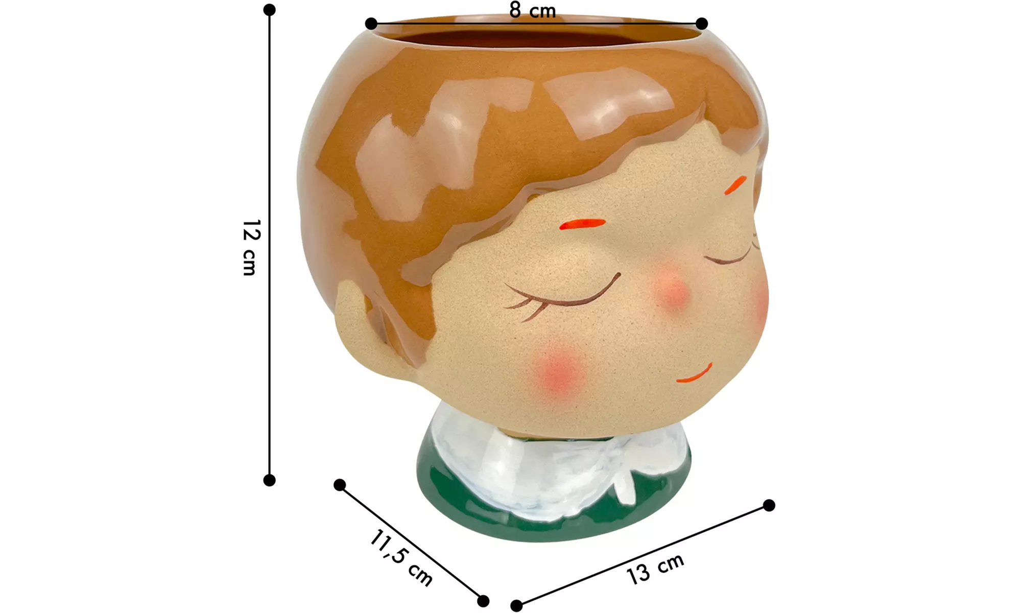 Vaso in ceramica di design con volto