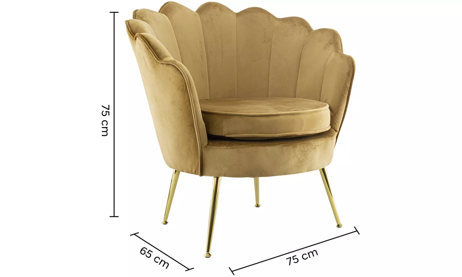 Poltrona con schienale a conchiglia