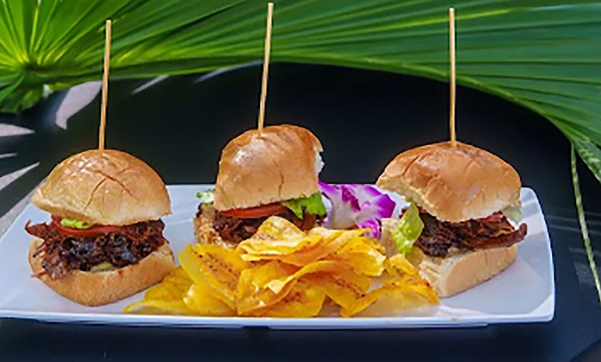 Image 4: $25, $50, $75 Towards Food or Hibiscus Jerk Wings & Choice of Drink!