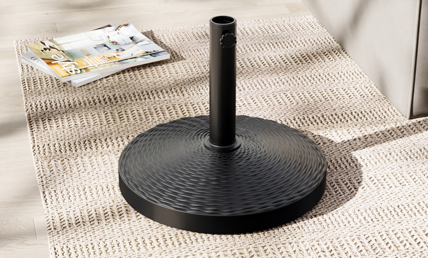Image 14: Heavy-Duty Umbrella Base for Rotating Parasol in Four Styles