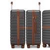 Image 3: KONO 1 or 3-Piece Grey Brown PC Luggage and Travel Bag Set 