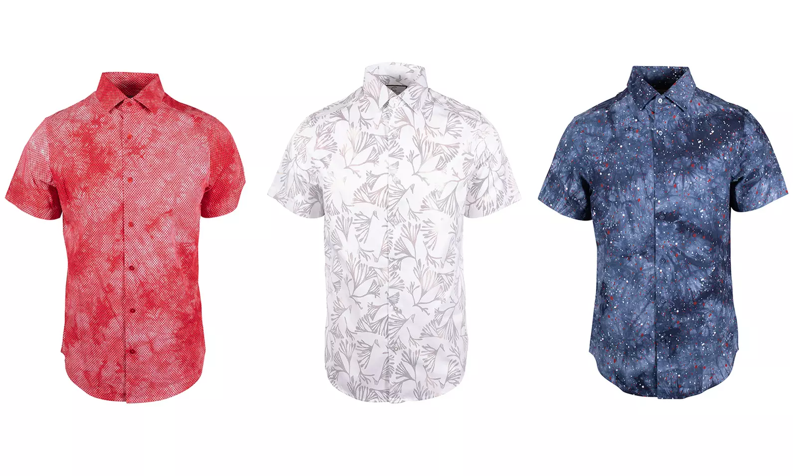 Suslo Couture Men's Slim-Fit Printed Short-Sleeve Button-Down Shirt (S-3XL) - Primary Image