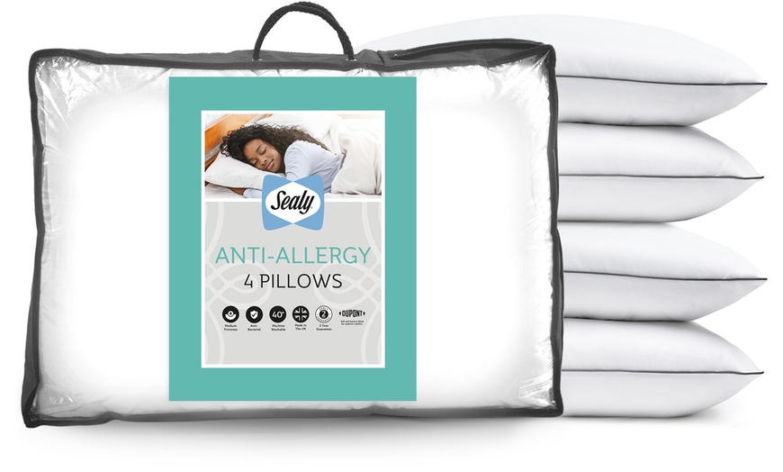 Image 2: Sealy Luxury Anti Allergy Pillows or Mattress Topper