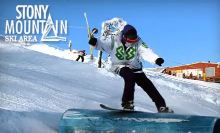 Lift Tickets, Ski and Snowboard Rentals, or Lessons at Stony Mountain Ski Area. Choose from Four Options. - Primary Image