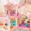Image 2: 3D DIY Dollhouse Playset with Furniture and Figures for Kids