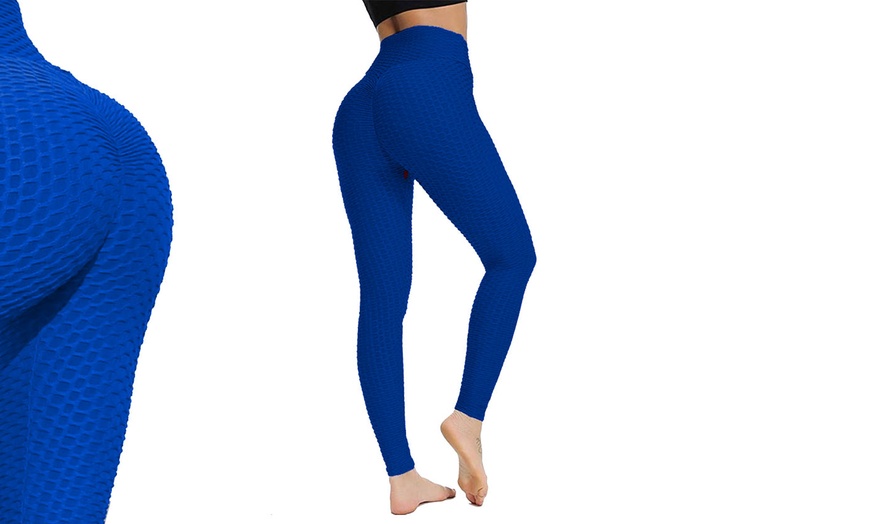 Image 8: Honeycomb Textured Gym Leggings