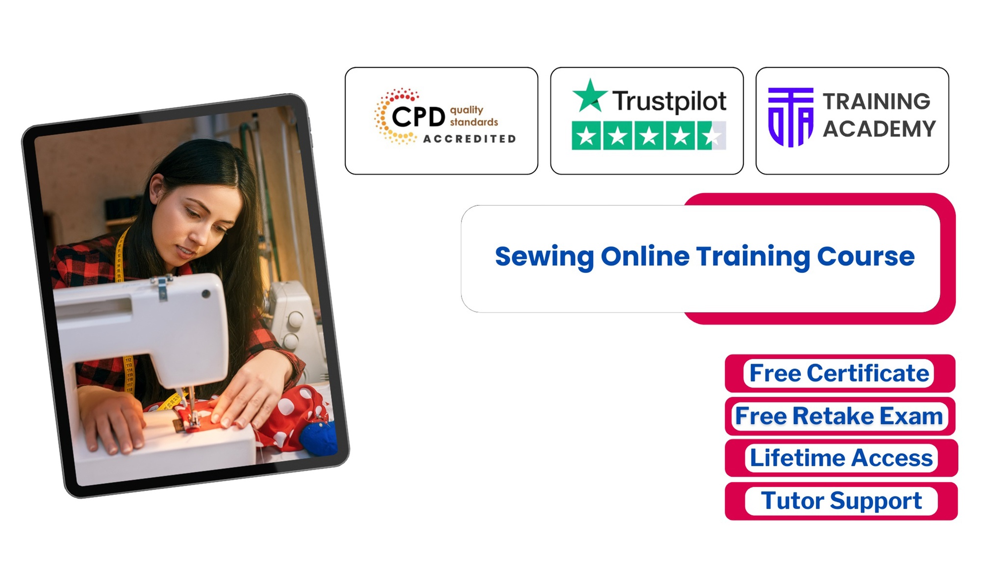 Sewing Training Course or Lifetime Membership to 2000+ Courses Online