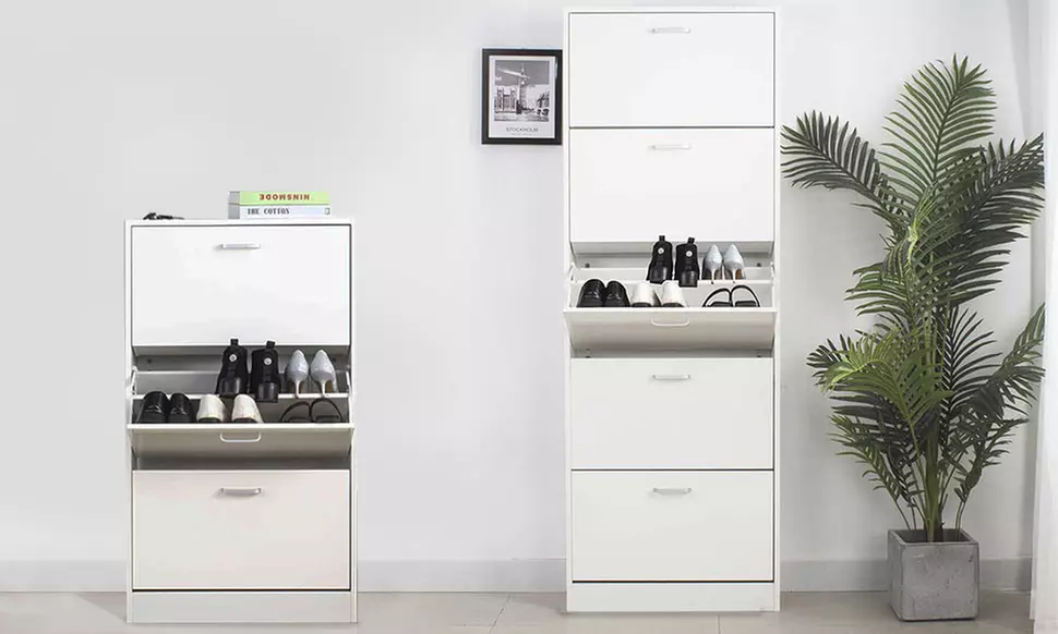 Scarpiera 3 o 5 ante bianco lucido Bakaji