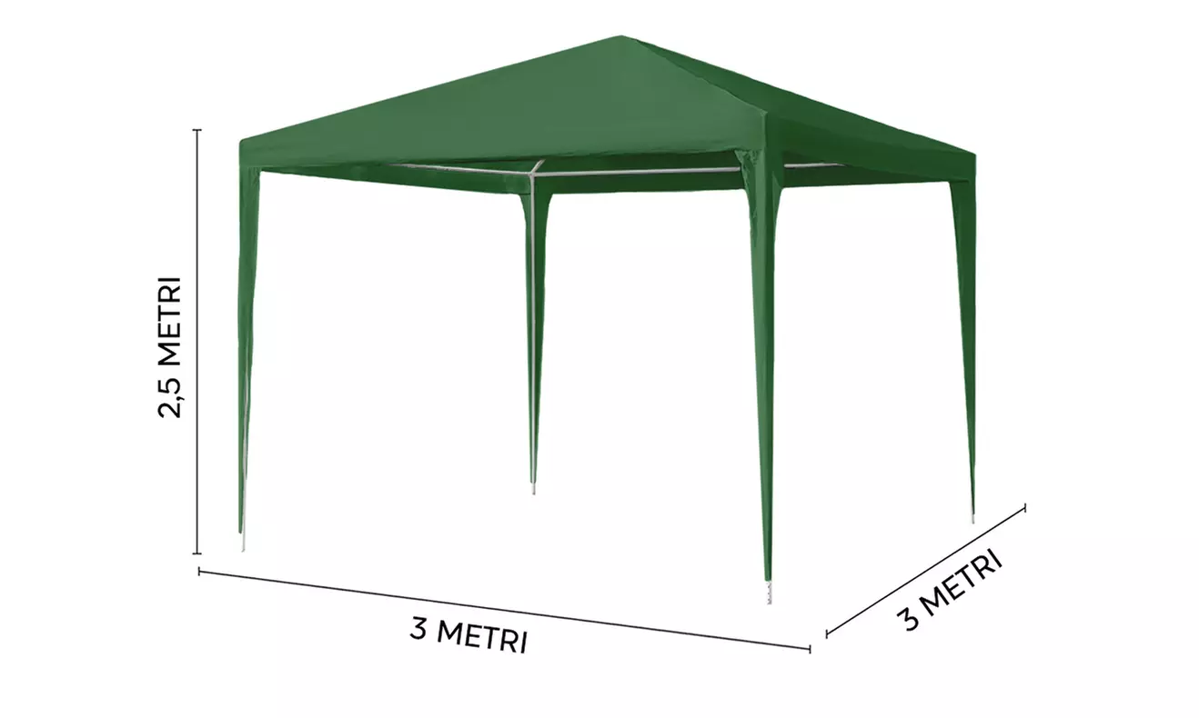 Gazebo da giardino con telaio in acciaio