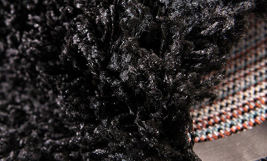 Image 4: California Black Plain Shaggy Rug