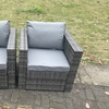 Image 3: 8-Seater Outdoor PE Rattan Garden Furniture Gas Fire Pit