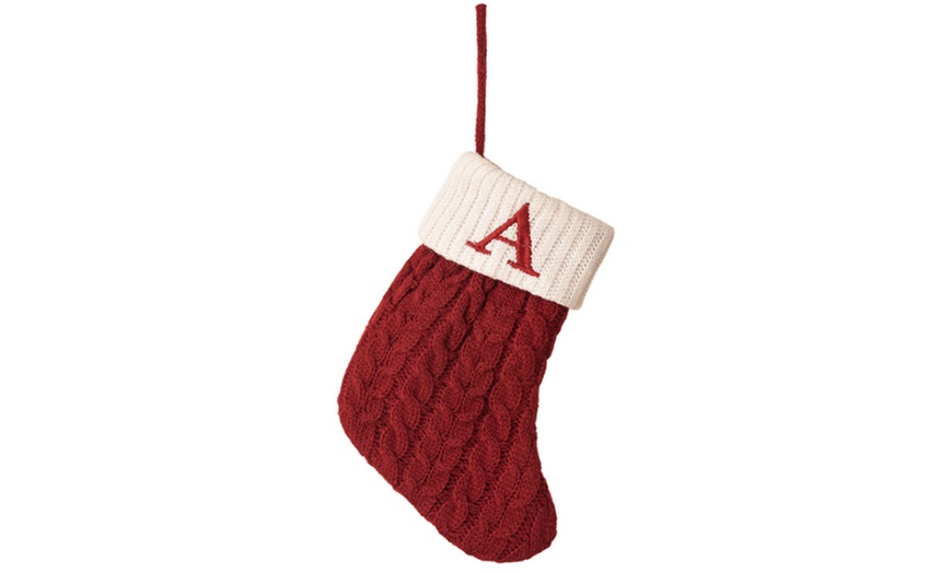Image 6: Letter Christmas Yarn Knitted Sock Pendant