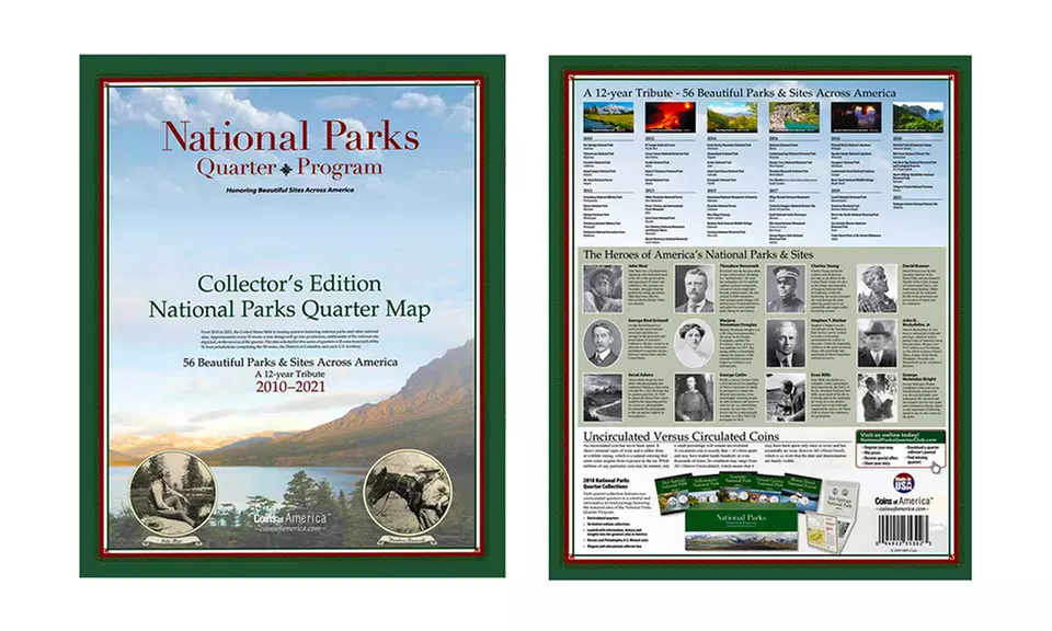 Coins of America National Parks Quarter Program Collector's Edition Map - Second Medium