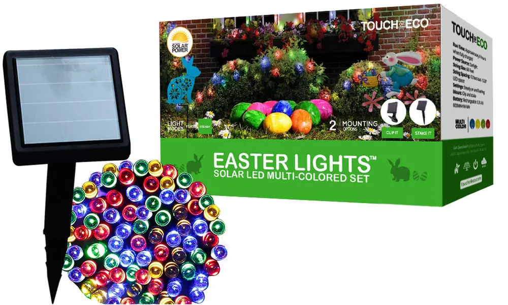 Solar Easter Multi-Colored String Lights (1-, 2-, or 4-Pack) - Primary Image
