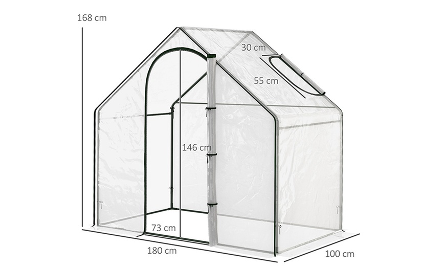 Image 3: Outsunny Walk-in Greenhouse; Apex or Round