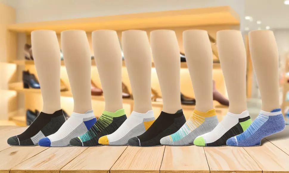 Dr. Motion Men's Low Cut Cushioned Compression Ankle Socks (4 Pairs) - Primary Image