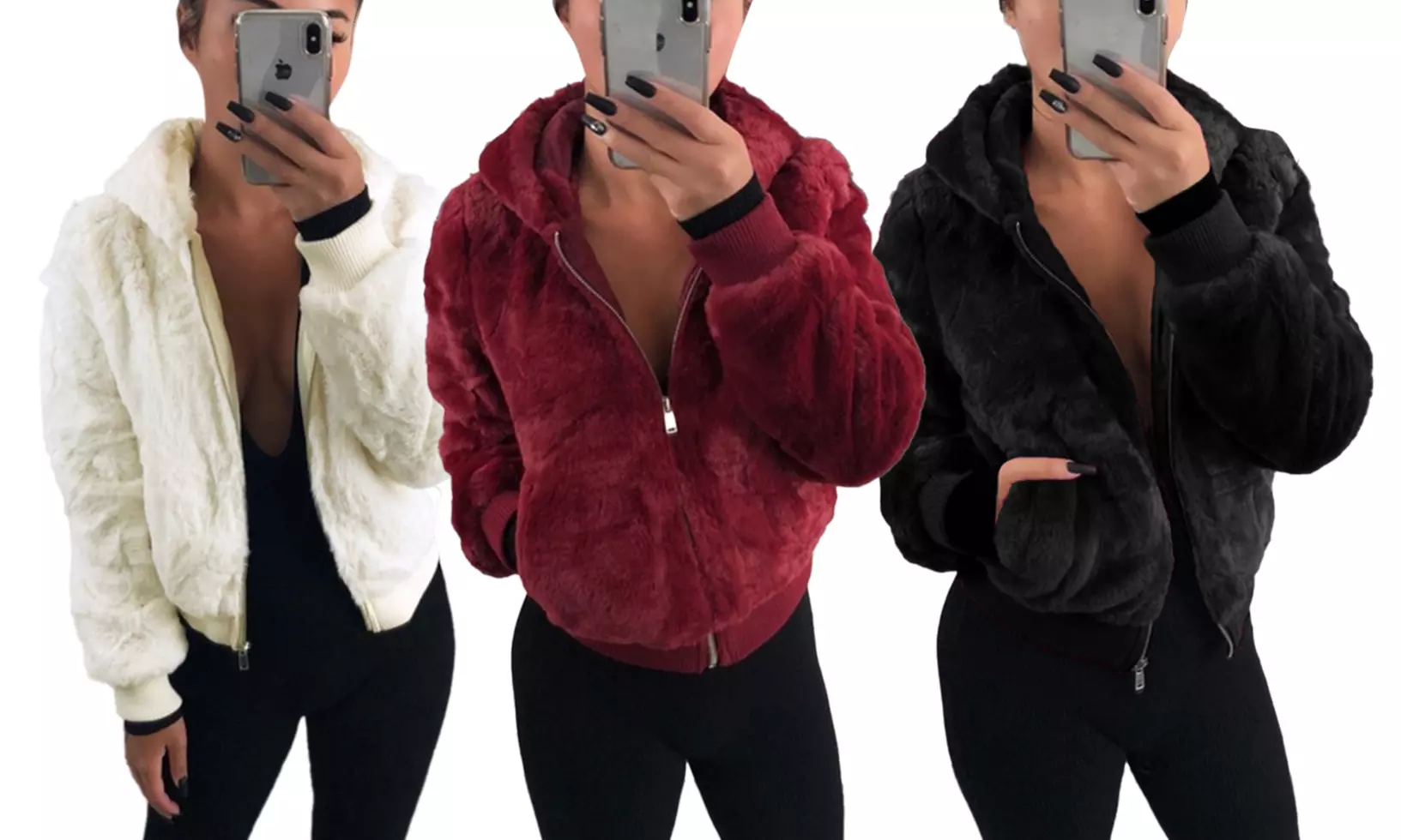 Blouson femme en fausse fourrure - Primary Image