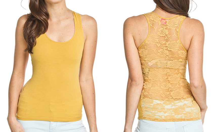 Plus Size Lace Back Tank Tops Groupon Goods