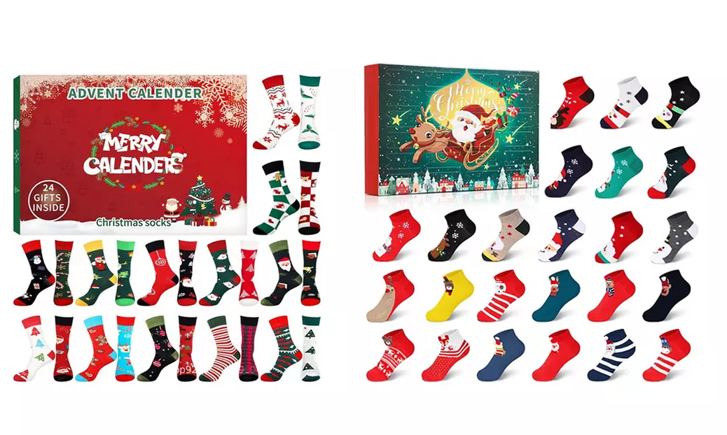 24-Day Christmas-Themed Sock Advent Calendar