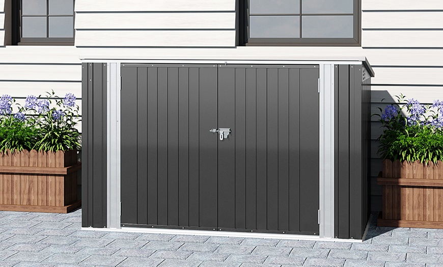 Image 10: Heavy Duty Steel Bicycle Storage Shed