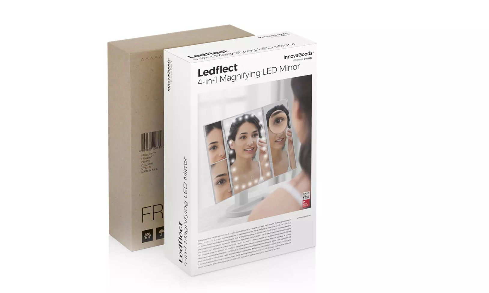 InnovaGoods LED Vergrößerungsspielgel oder klappbarer LED-Spiegel