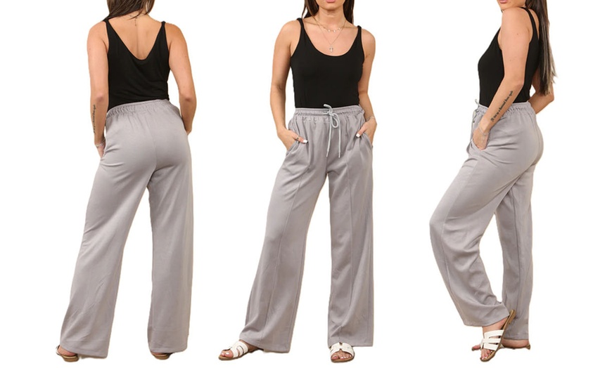Image 7: Plain and Seam Front Wide Leg Trousers