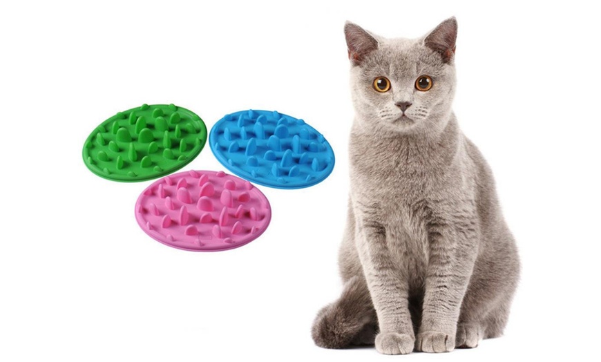 Image 2: Interactive Slow Feeder Pet Food Bowl