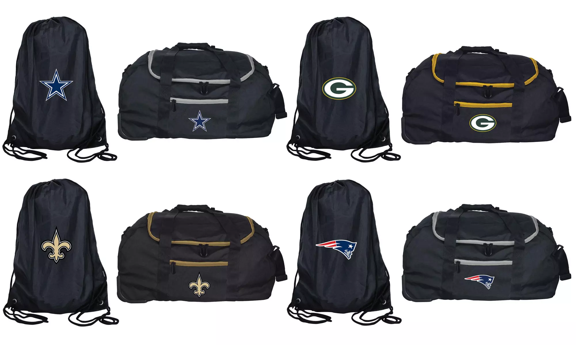Mojo Licensing NFL 22" Collapsible Wheeled Duffel Bag (Includes Drawstring Carrying Bag) - Primary Image