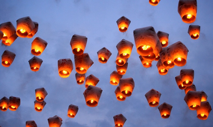 flying lanterns party city