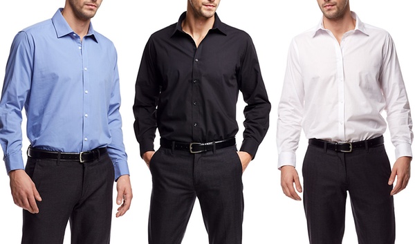 Men s Modern Fit Dress Shirt Groupon Goods