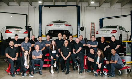 1-Up to 9 quarts Euro synthetic oil changes +  New oil filter + Full car wash +Free digital multipoint inspection - Prestige Auto Tech