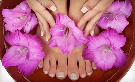 One or Three Mani-Pedis or Haircut with Partial Highlights at Planet Color Salon & Nail Spa in Andover (Up to 63% Off) - Primary Image