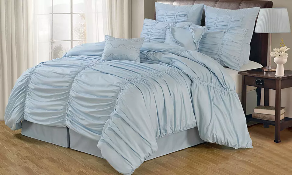 Danielle 8-Piece Ruched Comforter Set; Queen or King Size from $69.99–$79.99 - Second Medium