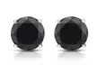 Paris Jewelry 14K Yellow/White Solid Gold Black Round Diamond 4mm Stud Earrings - Second Medium