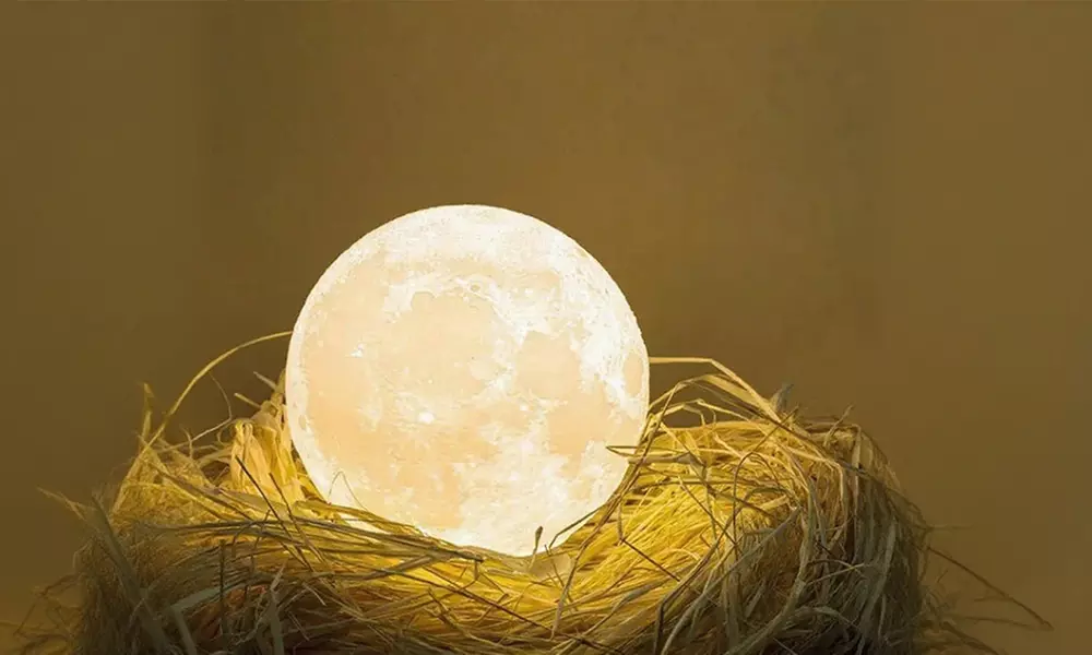 Mondlampe mit Farbwechsel, Fernbedienung und Ständer