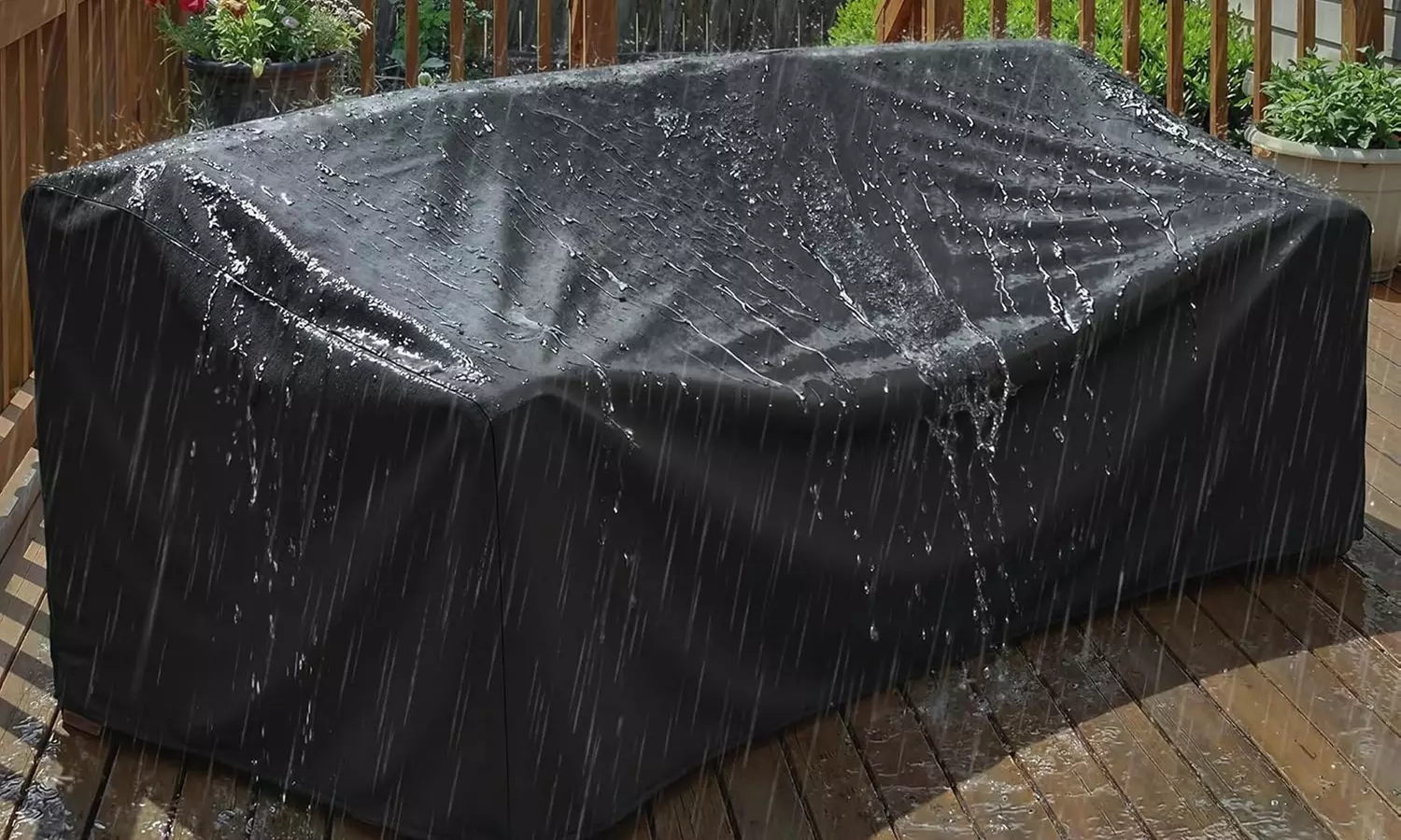 Outsunny Convertible Garden Bench Seat with Liftable Table and Cover