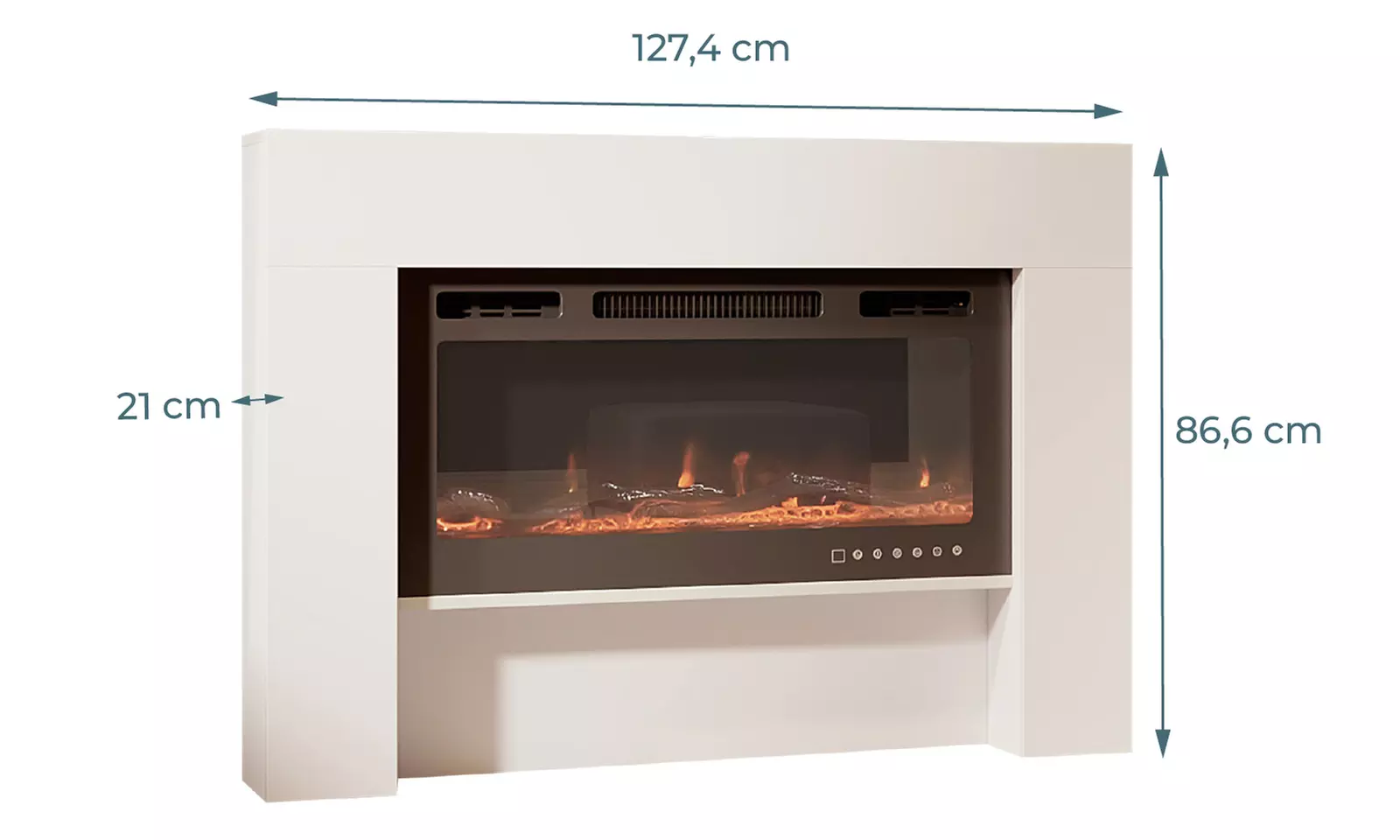 Mueble con chimenea eléctrica blanco Candela