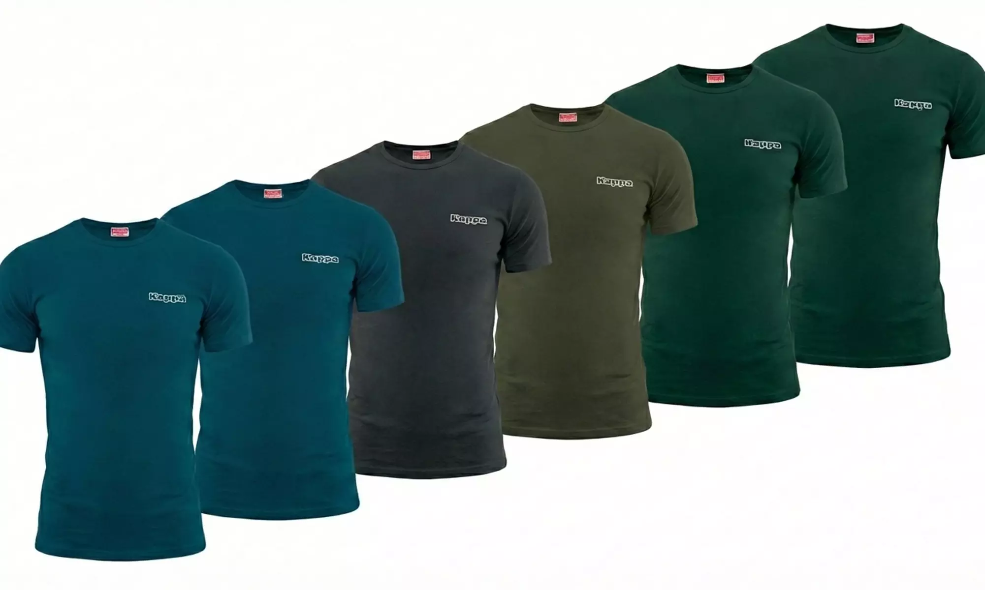 Pack di 6 t-shirt da uomo Kappa in cotone bielastico