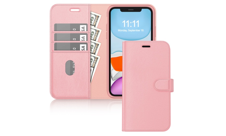 Image 8: Wallet Case for iPhone 11with Card Holder and Stand