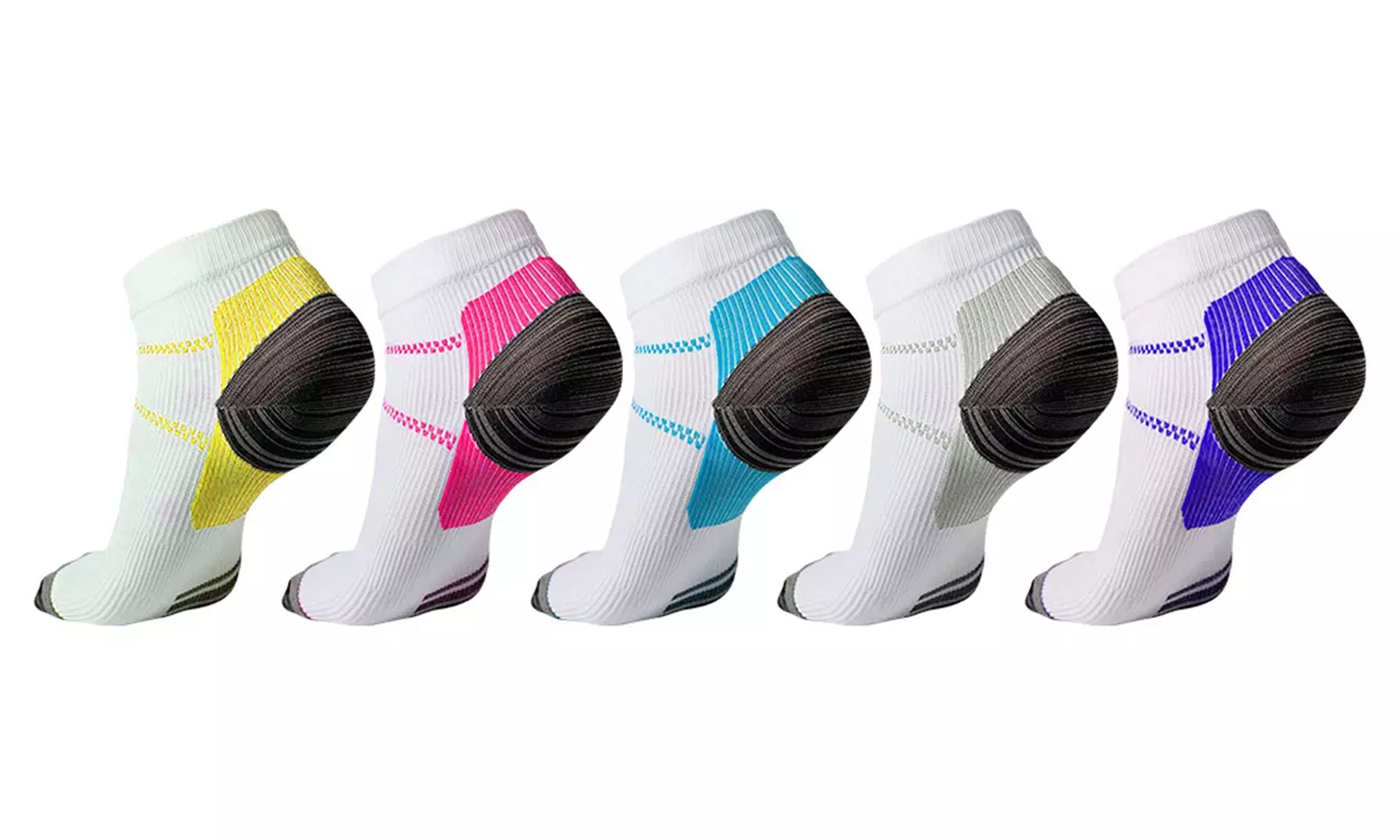 Unisex Plantar Fasciitis Ankle-Length Compression Socks (3-6 Pairs)