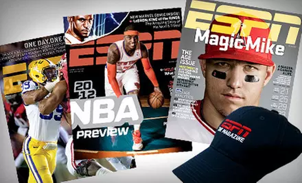 $15 for a One-Year Subscription to "ESPN The Magazine" and ESPN Hat ($29.95 Value). Free Shipping. - Primary Image