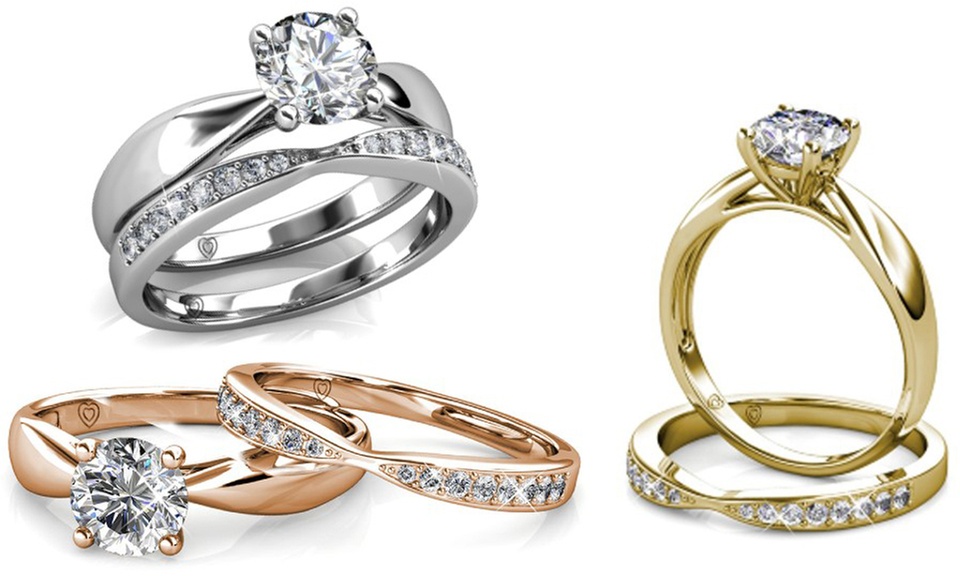 Coppia di anelli con cristalli d'Austria Mycharms