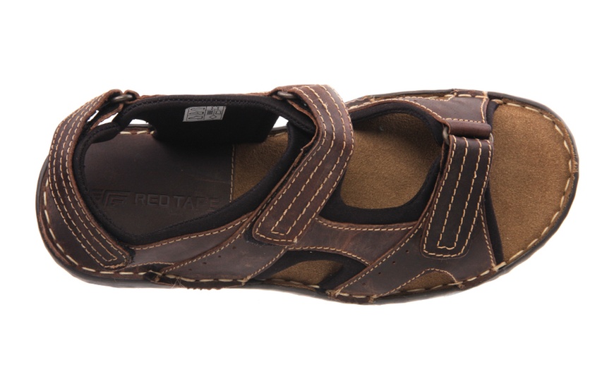 Image 5: Men's Brown Leather Sandals