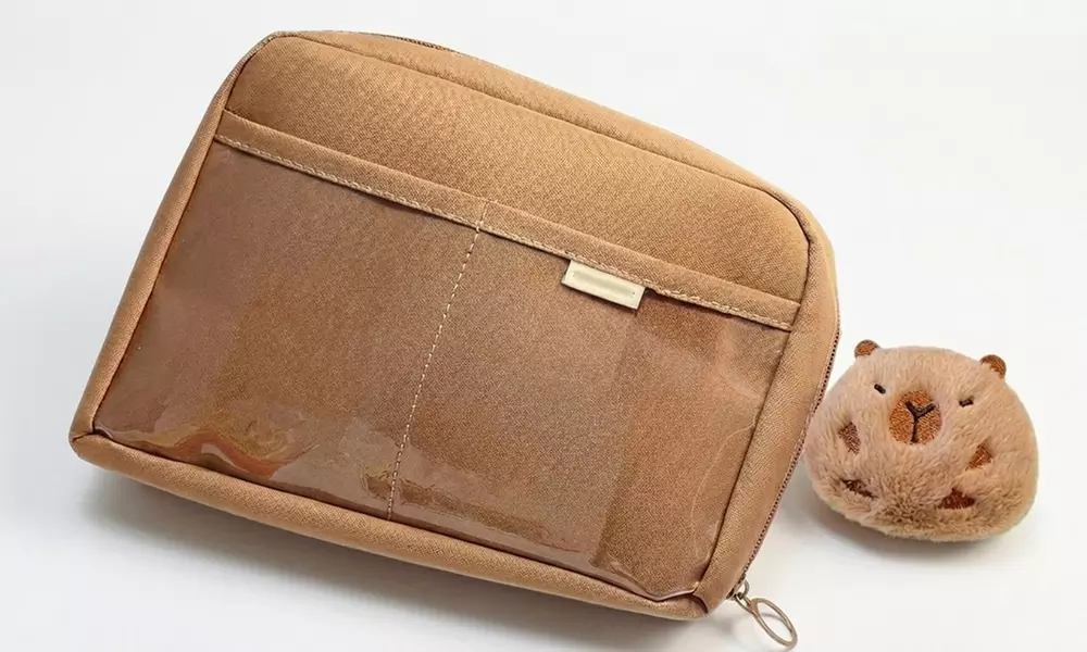 Astuccio portapenne in tessuto Oxford con motivo a cartoni animati