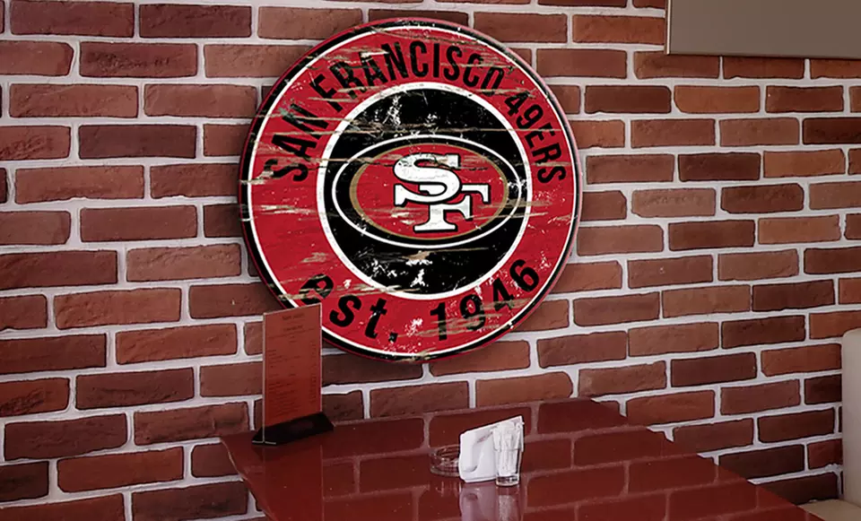 NFL Round Distressed Sign - Primary Image