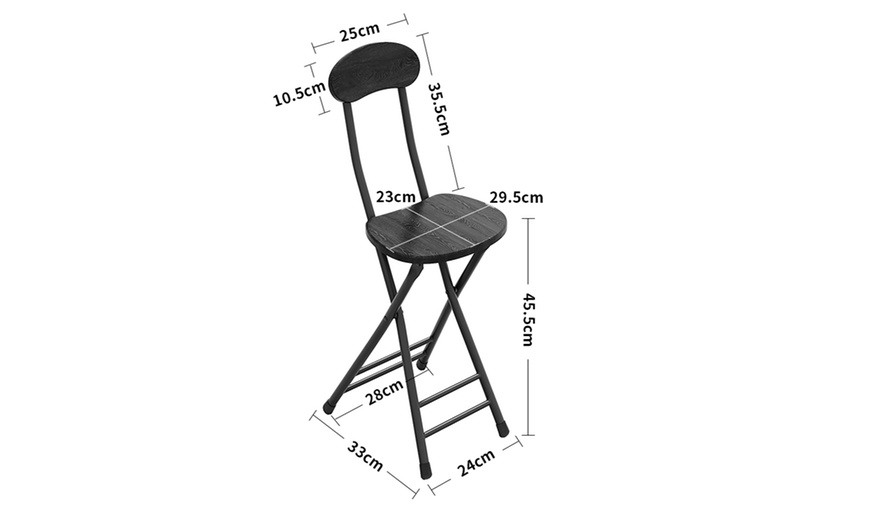 Image 5: Set of Four Compact Wooden Folding Chair with Metal Legs