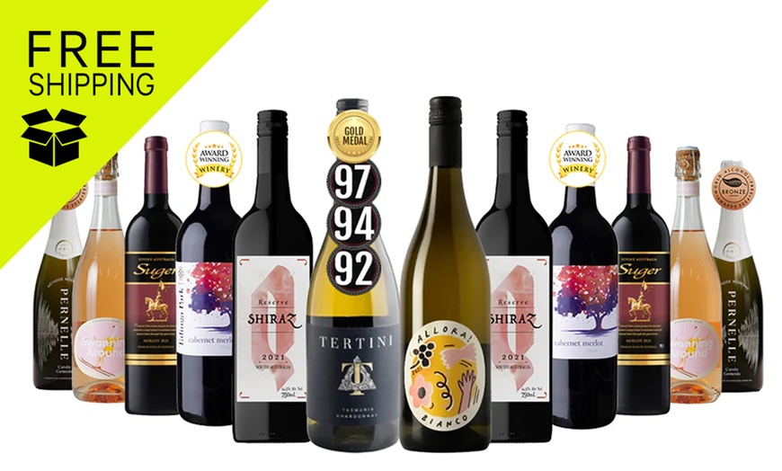 Image 1: Autumn Clearance Red & White Wine Dozen Mixed - 12 Bottles