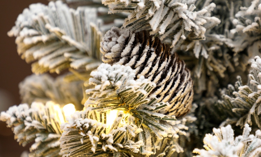 Image 8: Prelit Small Christmas Tree, Snow Flocked Tabletop Xmas Tree