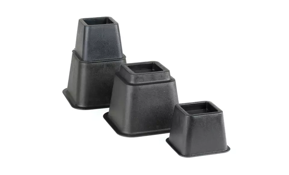 8-Pack of Adjustable Bed Risers with 4 Small and 4 Large Risers. Free Returns. - Second Medium