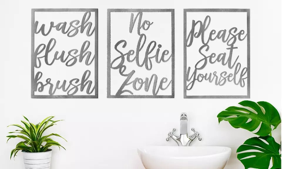 Humorous Bathroom or Custom Metal Rectangle Sign from Rusted Orange (Up to 66% Off) - Primary Image